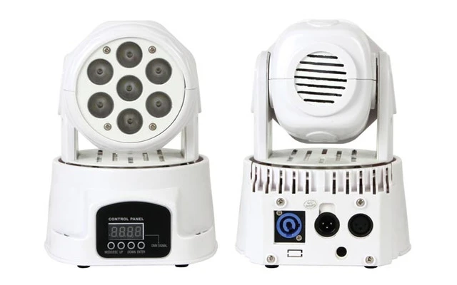 MINI CABEZA MÓVIL - 7x LED RGBW DE 10W - COLOR BLANCO
