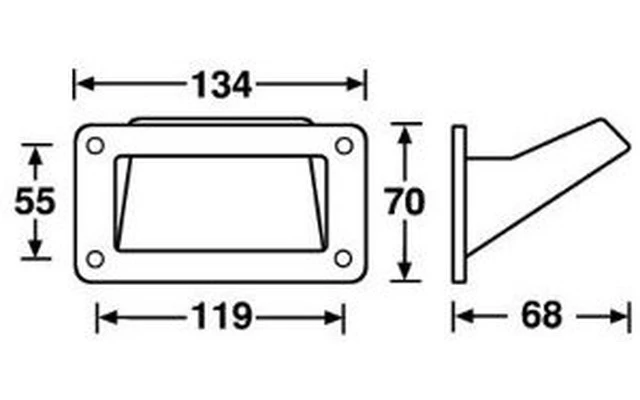 Adam Hall Hardware 3401 - Asa empotrable de plastico negro