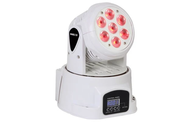 MINI CABEZA MÓVIL - 7x LED RGBW DE 10W - COLOR BLANCO