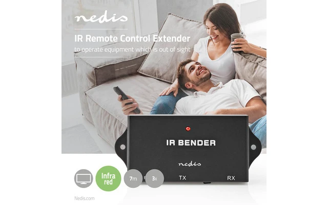 Extensor de Mando a Distancia por Infrarrojos de Nedis - 30 - 60 KHz - Para 3 dispositivos 