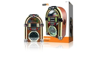 Radio AM/FM en forma de gramola retro con reproductor de CD