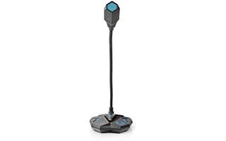 Micrófono para Juegos de Sobremesa - Cuello Flexible - USB - Botón de Silencio