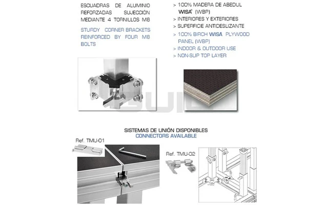 GUIL TM300 - Tarima de 2x1 Metro - Tablero Abedul 100% - 750 Kg / m2