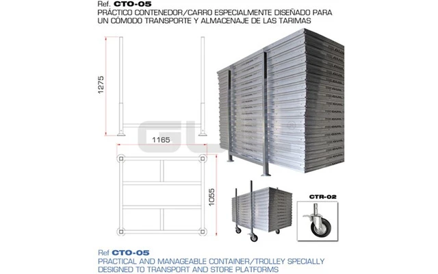 GUIL TM300 - Tarima de 2x1 Metro - Tablero Abedul 100% - 750 Kg / m2