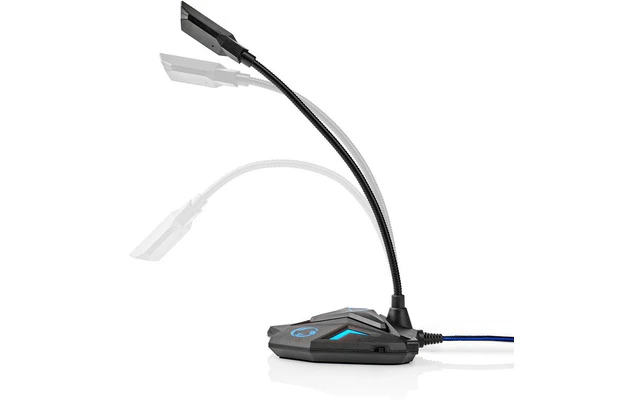 Micrófono para Juegos de Sobremesa - Cuello Flexible - USB - Botón de Silencio
