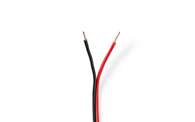 Cable de Altavoz - 2x 0,75 mm2 - 15,0 m - Carrete - Negro/Rojo