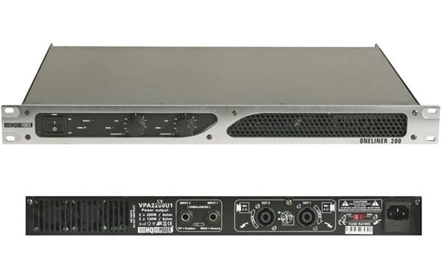 AMPLIFICADOR DE POTENCIA PROFESIONAL - UNIDAD SENCILLA - 2 x 200