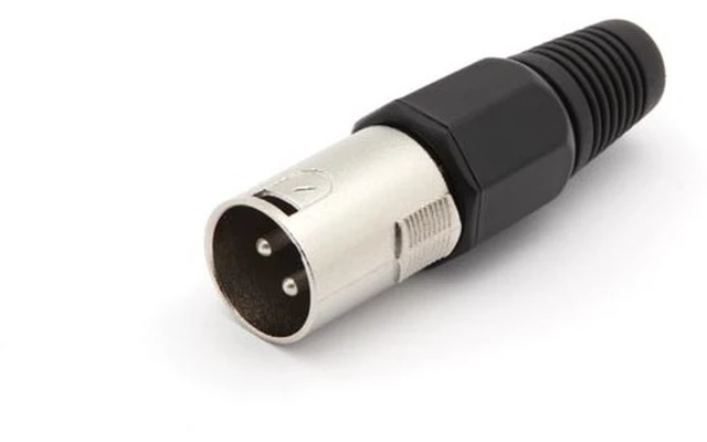 Conector XLR Macho - 3 contactos - Niquelado - Negro