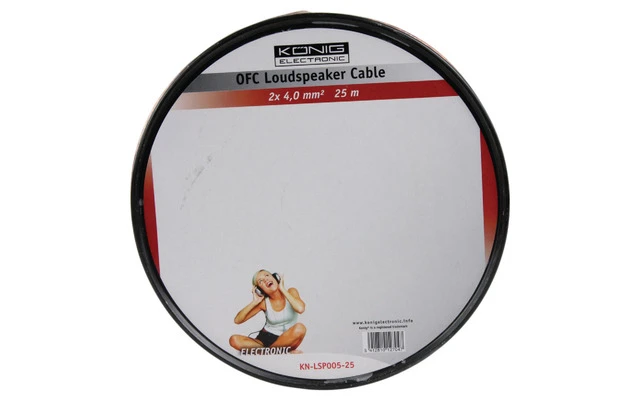 CABLE OFC PARA ALTAVOZ 2x4.0 MM² 25 M KÖNIG