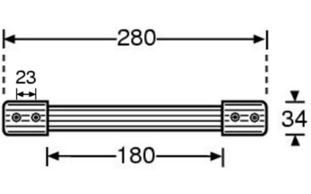 Adam Hall Hardware 3427 - Asa de plástico negro 280 mm