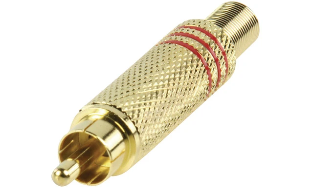 Conector RCA Macho Metal Oro/Rojo - Valueline CC-011R