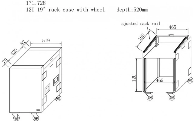 Power Dynamics PD-F12U8 Caja rack 19