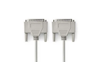 Cable RS232 - D-SUB de 25 Pines Macho - D-SUB de 25 Pines Macho - 2,0 m - Color Marfil - Nedis C