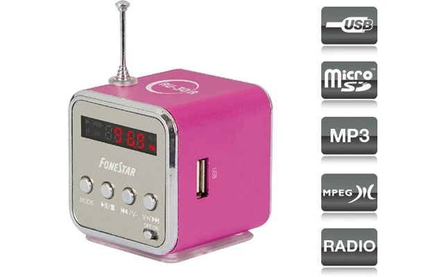 Fonestar RU-30R altavoz portátil con reproductor USB/MicroSD/MP3 y sintonizador digital FM