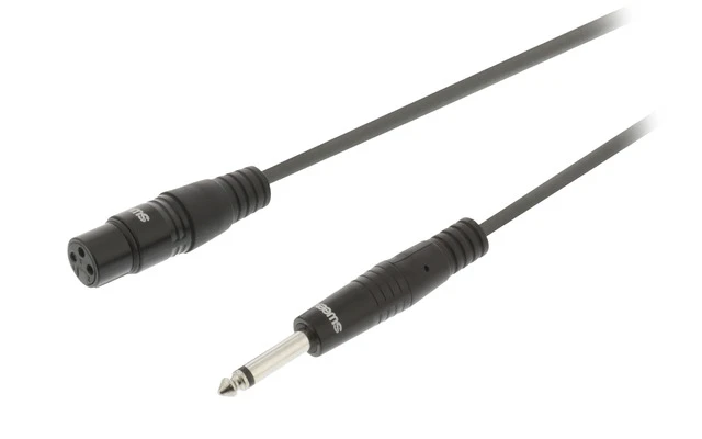 Cable XLR Mono Hembra de 3 Pines - Macho de 6,35 mm y 5,0 m Gris Oscuro - Sweex SWOP15120E50