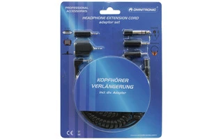 Cable extensor 5 metros para auriculares con juego de adaptadores