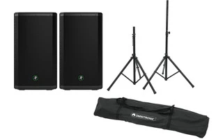 2x Mackie ThRash 212 + Soportes de altavoz con funda