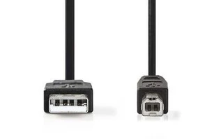 Cable USB 2.0 - A Macho - USB B Macho - 2,0 m - Negro