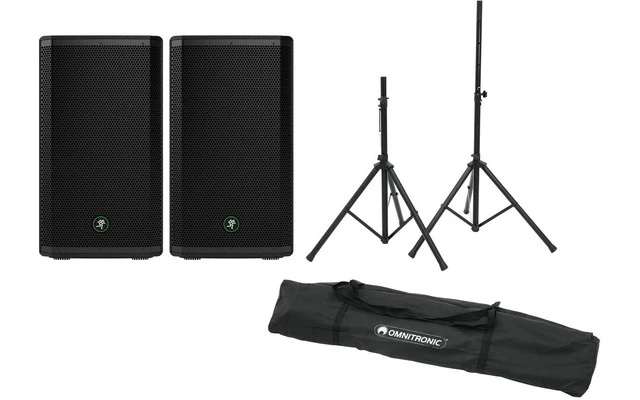 2x Mackie ThRash 212 + Soportes de altavoz con funda