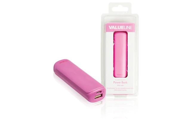 Fuente de alimentación de 2200 mAh, 5 V - 1 A, rosa
