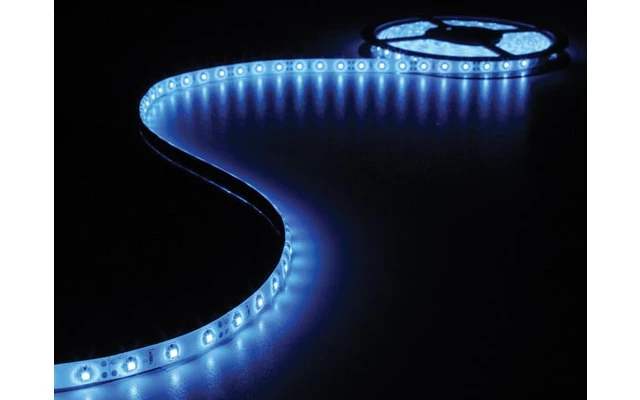 CINTA CON LEDs FLEXIBLE - COLOR AZUL - 300 LEDs - 5m - 12V