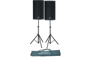 2x FBT X-Lite 115A + Pareja de trípodes con funda