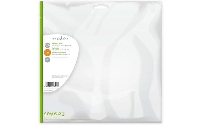 Cable de alimentación - IEC-320-C14 - IEC-320-C13 - 3,0 m - Negro - Nedis CEGP10500BK30