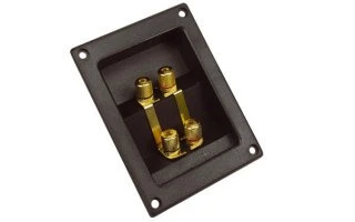 Conjunto De 4 Bornes Para Altavoz - Rectangular - Dorado
