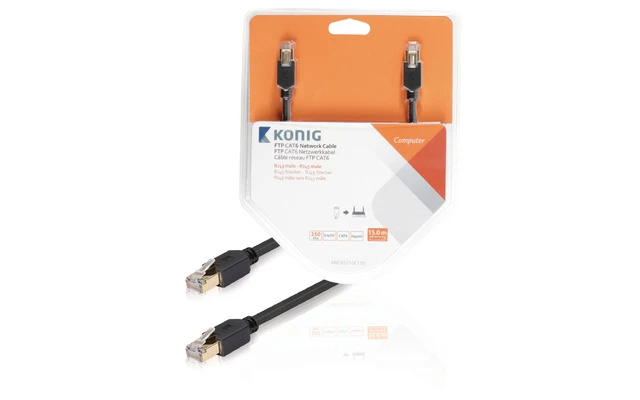 Cable de red FTP CAT6 de RJ45 macho a macho de 15,0 m en gris