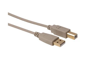 CONECTOR USB 2.0 TIPO A MACHO A CONECTOR USB 2.0 TIPO B MACHO / COBRE / BÁSICO / 2.5 m / DORADO