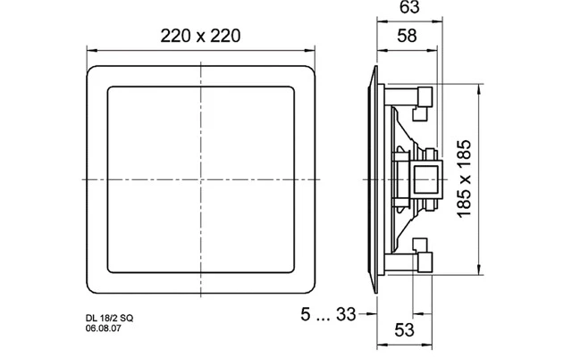  Altavoz para techo y pared cuadrado de 17 cm