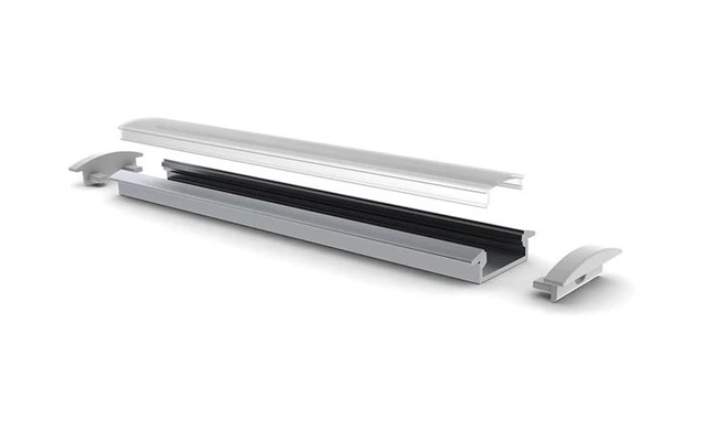 RECESSED SLIMLINE 15 mm - PERFIL DE ALUMINIO PARA CINTAS DE LEDs - PARA EMPOTRAR - ALUMINIO ANOD