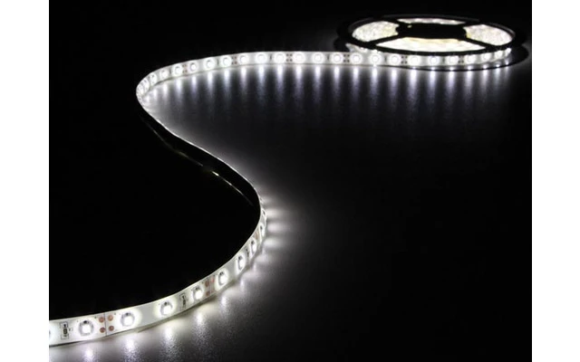 Juego con cinta de LEDs flexible y adaptador de red - color blanco frío - 300 LEDs - 5 m - 12 VD