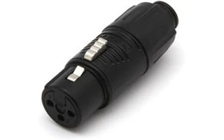 REAN RA3FTB - Mini XLR adaptador hembra a macho - Negro