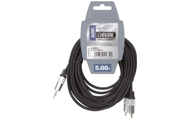 Conector estéreo macho de 3.5mm a 2 x conector audio RCA macho 5M