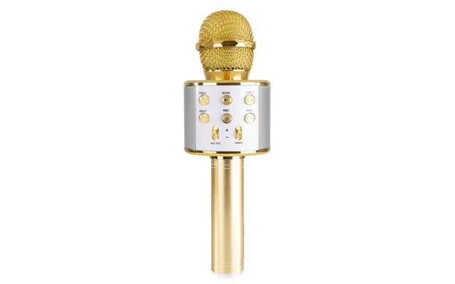 MAX KM01 Micrófono Karaoke con altavoz y reproductor Bluetooth / MP3 Dorado