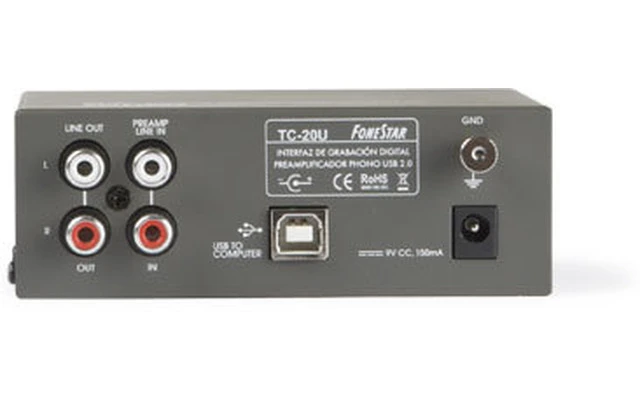 Interfaz de grabación digital preamplificador phono USB 2.0