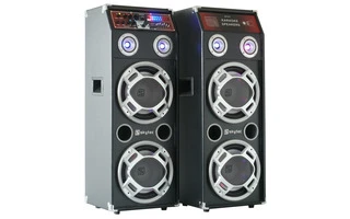 SPLED600 Pareja altavoces Activos 2x 8" USB/FM LED 600W