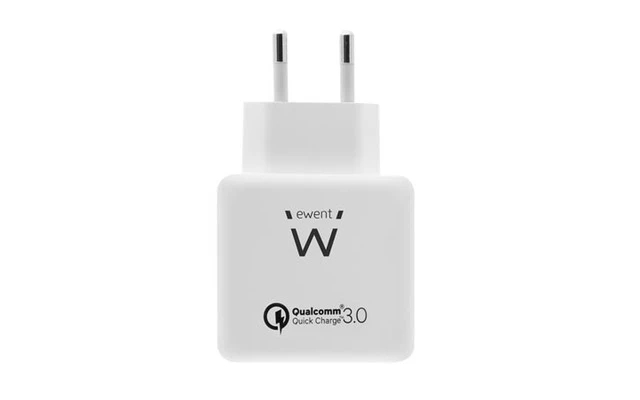 EWENT - CARGADOR USB DE 2 PUERTOS 4A CON SISTEMA DE CARGA RÁPIDA QUICK CHARGE 3.0