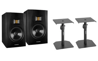 2x Adam T7V + Pareja de soportes de mesa