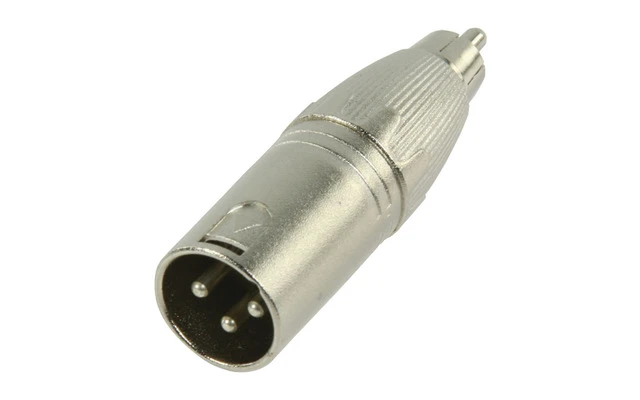 Adaptador XLR 3 Pins a RCA Macho - Plateado