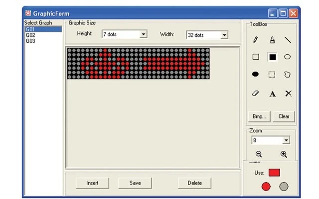 Insignia con LEDs programable - 7 x 23 Dot Matrix - USB