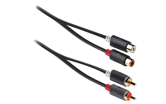 Cable alargador de audio estéreo de 2x RCA macho a 2x hembra, 3,00 m en gris