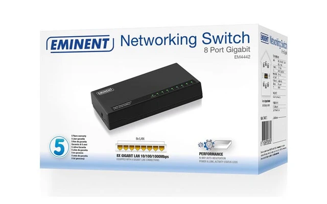 EMINENT - SWITCH DE 8 PUERTOS GIGABIT