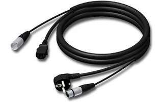 Adam Hall Cables CAB 400 10 - Cable de Alimentación y Micro, Enchufe con toma tierra/XLR hembra