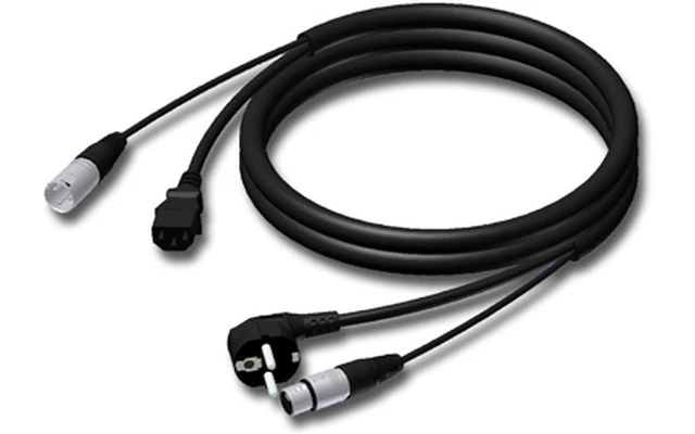 Adam Hall Cables CAB 400 10 - Cable de Alimentación y Micro, Enchufe con toma tierra/XLR hembra
