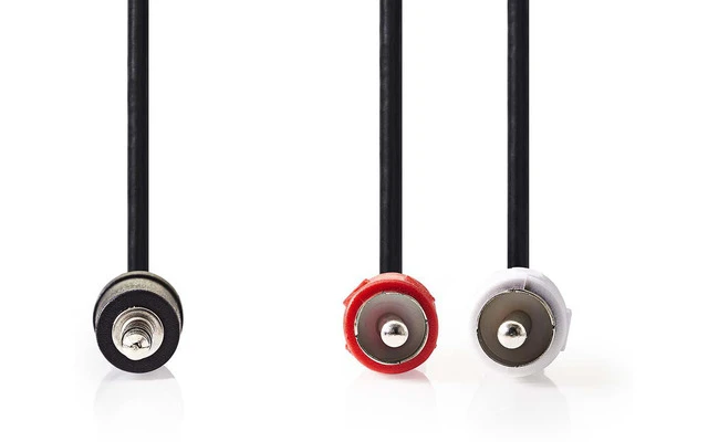 Cable de Audio Estéreo - Macho de 3,5 mm - 2x RCA Macho - 1,0 m - Negro