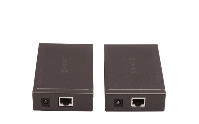 Extensor HDMI de emisor HDMI a receptor HDMI con un único cable CAT5e/6 de 50 m en gris oscuro