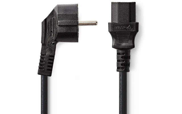 Cable de energía - IEC-320-C13 - IEC-320-C14 - Ángulo de 90° - Recto - Niquelado - 5.00 m