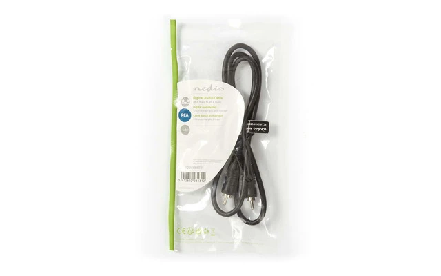 Cable de Audio Digital - RCA Macho - RCA Macho - 1,0 m - Negro - Nedis CAGP24170BK10